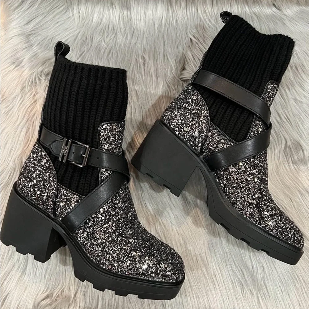Michael Kors Alistair Glitter Slip-Ons Boots. - Picture 3 of 12